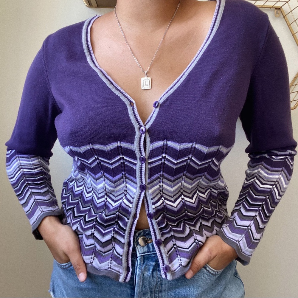 Purple chevron cardigan